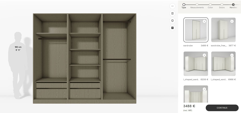 Formify cabinet configurator - step 1